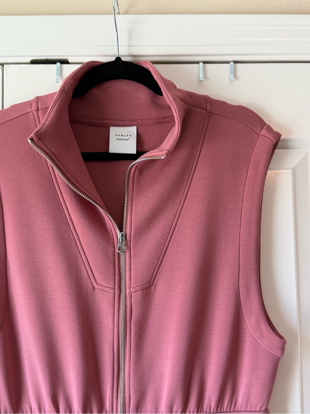 Varley Linvale Playsuit Romper Zip-Front Top Size Large Doublesoft Rose Rosewood - Picture 6 of 15